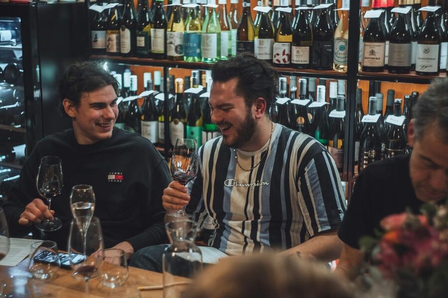 8-Tier Hungarian Wine Tasting in a Cozy Downtown Wine Bar - The first glass: sparkling wine and a friendly start