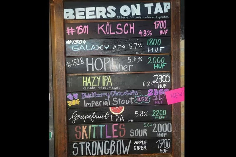Budapest: 9-tier Hungarian & Craft Beer Tasting w/ snacks - Four mass-market beers set the baseline