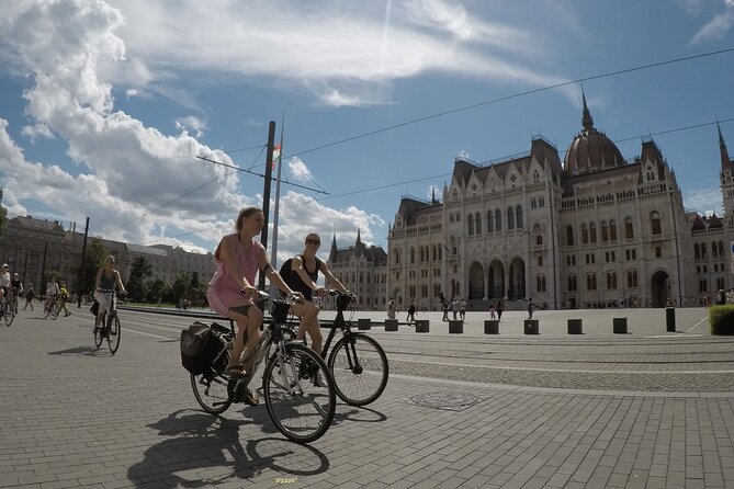 Budapest Bike Tour with Hungarian Goulash - Parliament, the Chain Bridge, and the Danube views