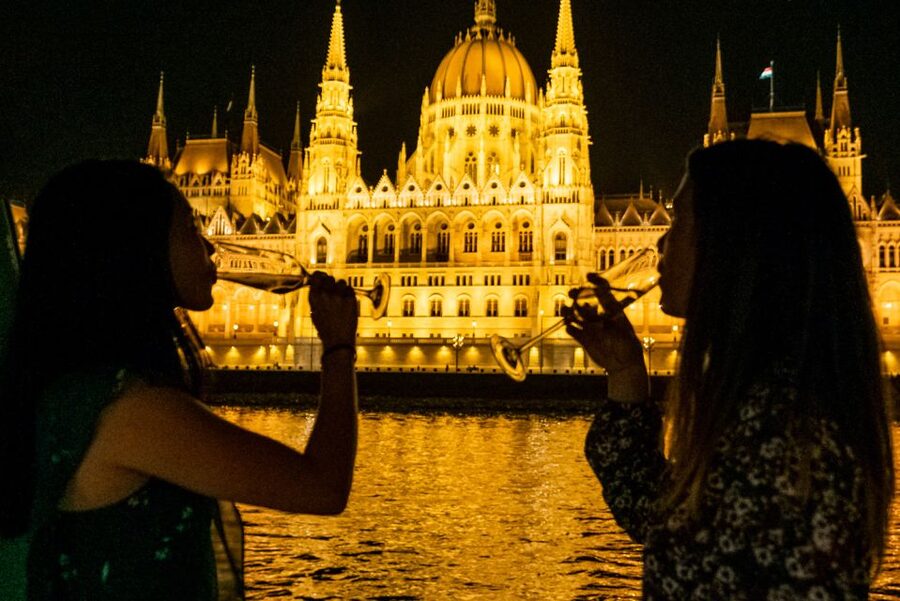 Budapest: Candlelit Dinner River Cruise with Live Music - The four-course meal, from welcome drink to dessert