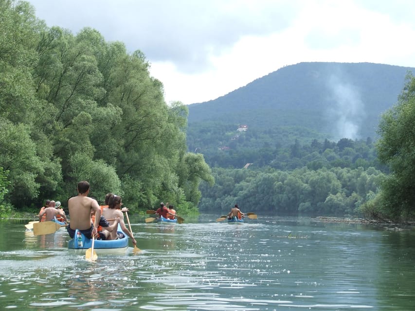 Budapest: Canoeing the Danube w or wo Sauna or Danube Beach - Leaving Budapest for a quieter Danube