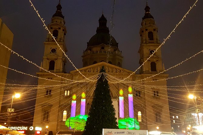 Budapest Christmas Market Tour with Basilica visit & Chimney cake - Walking beside the Danube after dark