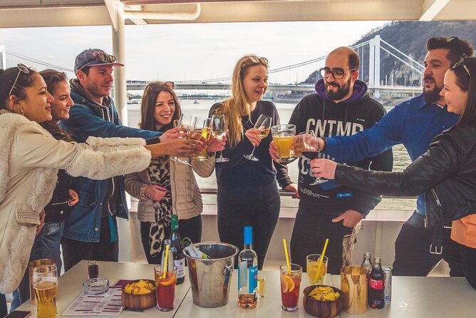 Budapest Danube Sightseeing Cruise with Unlimited Drinks - Gresham Palace and the eastern end of the bridge