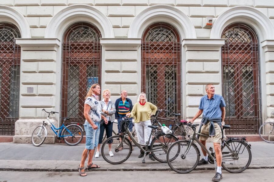 Budapest: Guided City Discovery Bike Tour - Heroes Square and the wide-open space of City Park