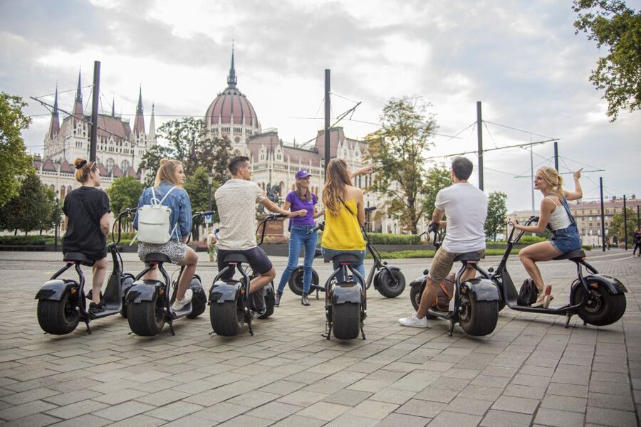 Budapest: Guided City Sights Tour by E-Scooter - St. Stephen’s Basilica and the grand Pest opening