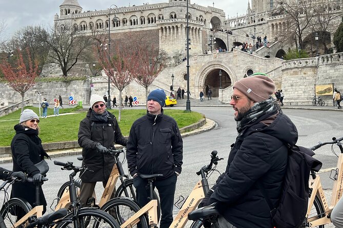 Budapest: Historic Downtown ride on E-Bicycles Buda & Pest - Shoes on the Danube Bank and the Chain Bridge