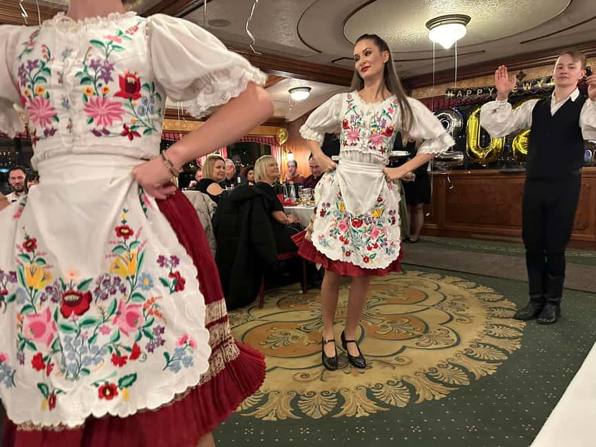Budapest: New Year's Eve Party Cruise with Food & Live Show - Rajkó Ensemble music and Hungarian folk dancing
