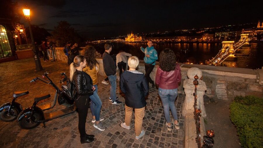 Budapest: Night Tour on MonsteRoller e-Scooter - Castle Garden and the approach to Buda
