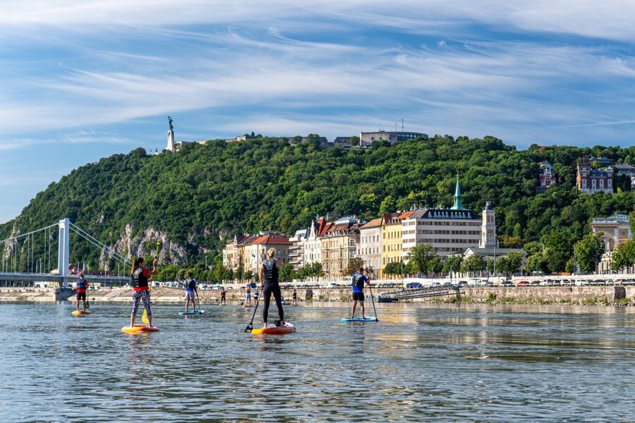 Budapest: Standup Paddleboarding Tour - Learning to stand on the board